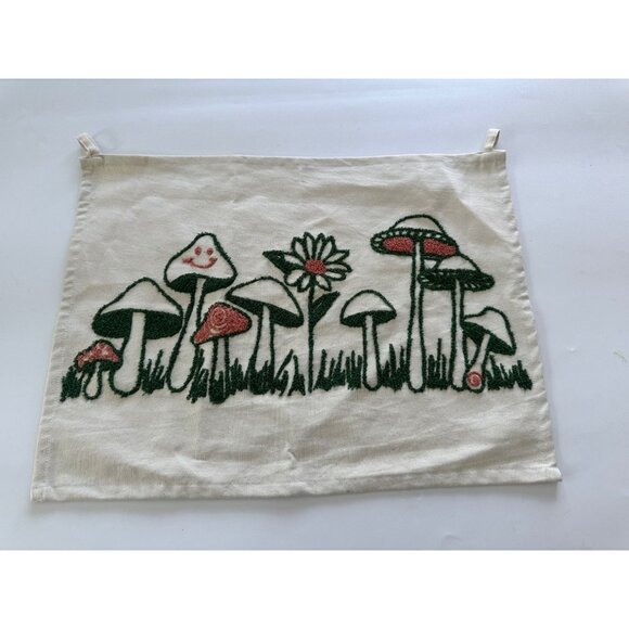 Urban Outfitters Mushroom Friends Embroidered Tapestry Hippie - Picture 1 of 6